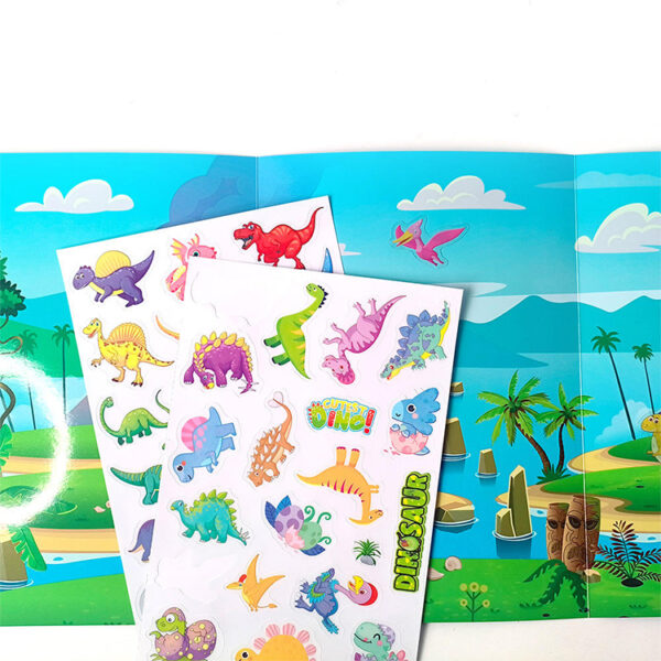 Fold-Out Panoramic Dinosaur Sticker Book Printing