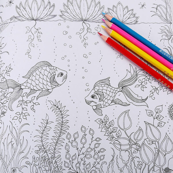 Intricate Full-Page Line Art Coloring Book Printing