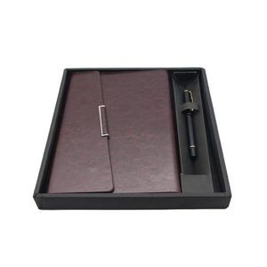 Metal-Clip Wrap-Flap Journal and Pen Gift Set Printing