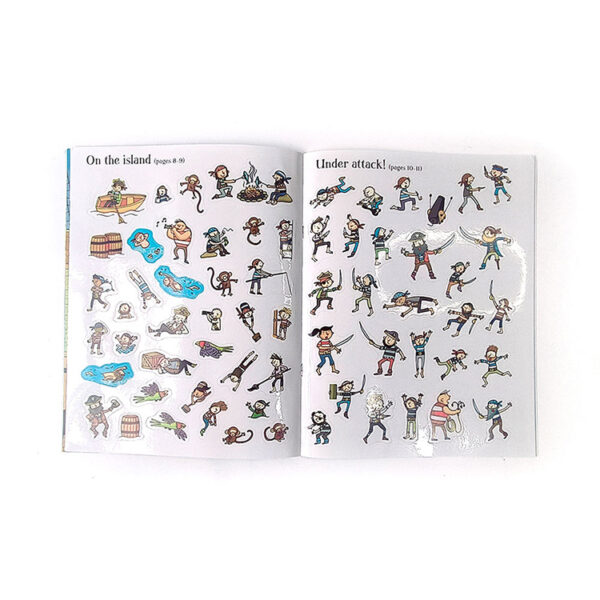 Scene-Indexed Pirate Adventure Sticker Book Printing