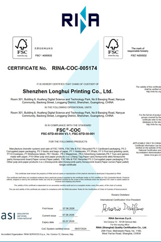 FSC certificate